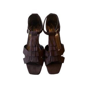 Rampage Brown Ithica Gladiator Wedge Sandals